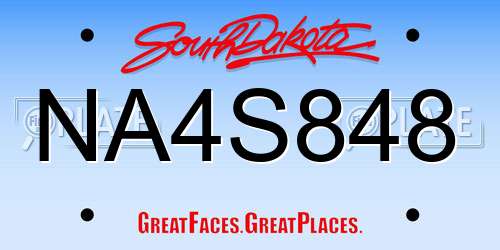 NA4S848 South Dakota License Plate