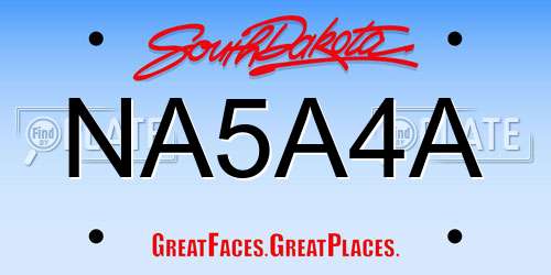 NA5A4A South Dakota License Plate