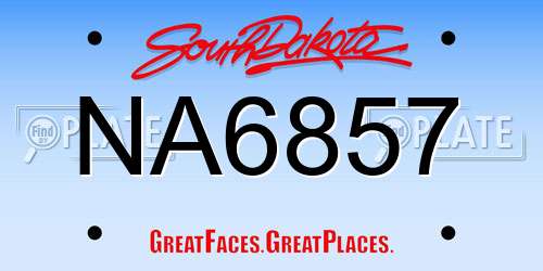 NA6857 South Dakota License Plate