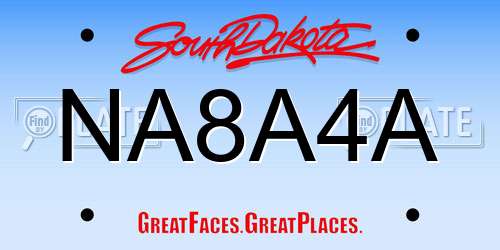 NA8A4A South Dakota License Plate