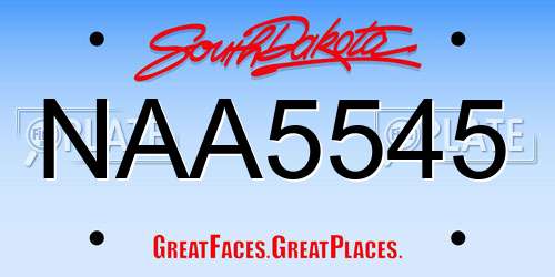 NAA5545 South Dakota License Plate