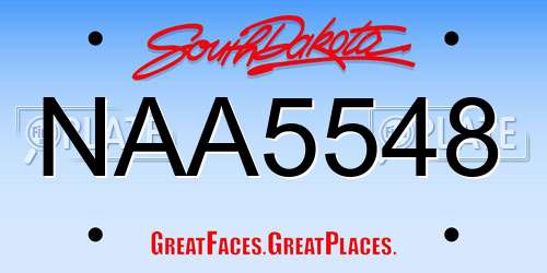 NAA5548 South Dakota License Plate