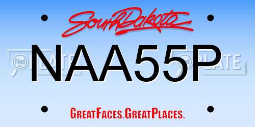 NAA55P South Dakota License Plate