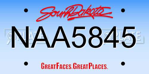 NAA5845 South Dakota License Plate