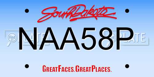 NAA58P South Dakota License Plate