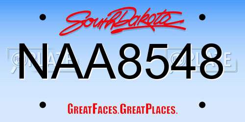 NAA8548 South Dakota License Plate