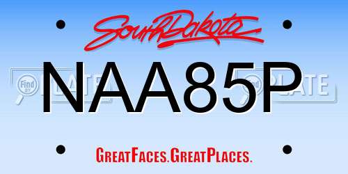 NAA85P South Dakota License Plate