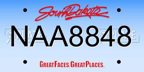 NAA8848 South Dakota License Plate
