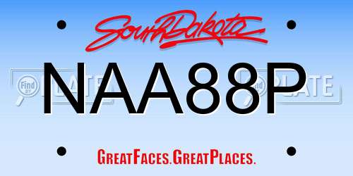 NAA88P South Dakota License Plate