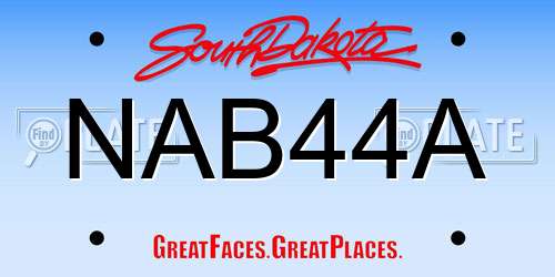 NAB44A South Dakota License Plate