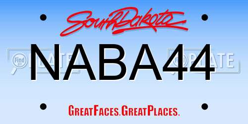 NABA44 South Dakota License Plate