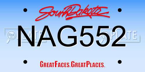 NAG552 South Dakota License Plate