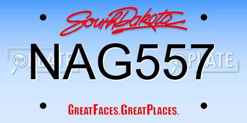 NAG557 South Dakota License Plate