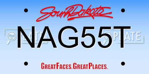 NAG55T South Dakota License Plate