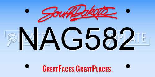 NAG582 South Dakota License Plate