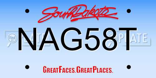 NAG58T South Dakota License Plate