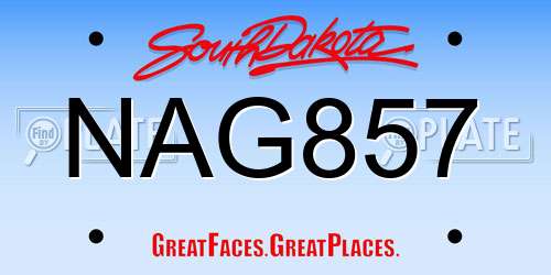 NAG857 South Dakota License Plate