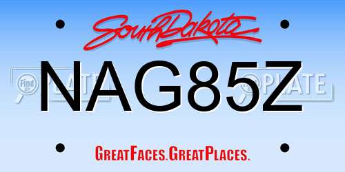 NAG85Z South Dakota License Plate