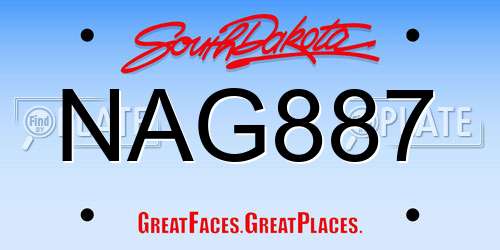 NAG887 South Dakota License Plate