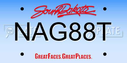 NAG88T South Dakota License Plate