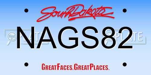 NAGS82 South Dakota License Plate