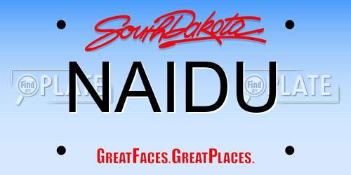 NAIDU South Dakota License Plate
