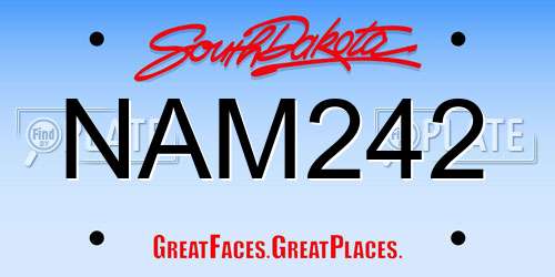 NAM242 South Dakota License Plate