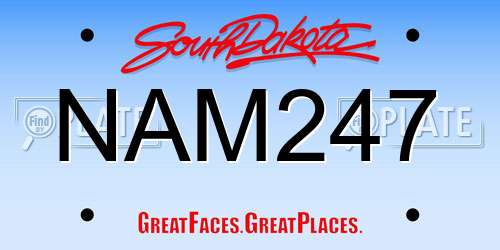 NAM247 South Dakota License Plate
