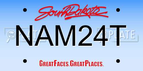 NAM24T South Dakota License Plate