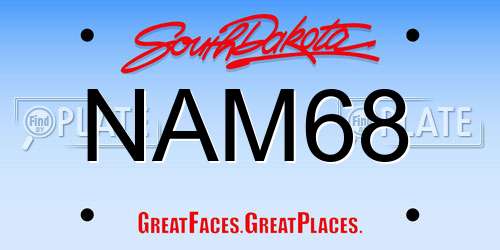 NAM68 South Dakota License Plate