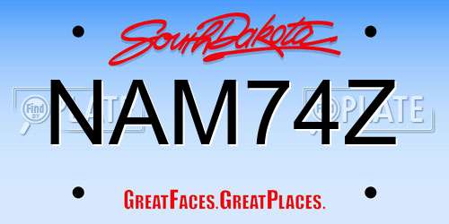 NAM74Z South Dakota License Plate