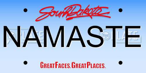 NAMASTE South Dakota License Plate