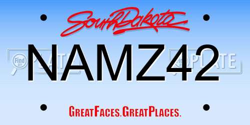 NAMZ42 South Dakota License Plate