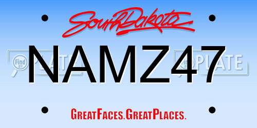 NAMZ47 South Dakota License Plate