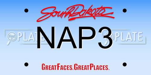 NAP3 South Dakota License Plate