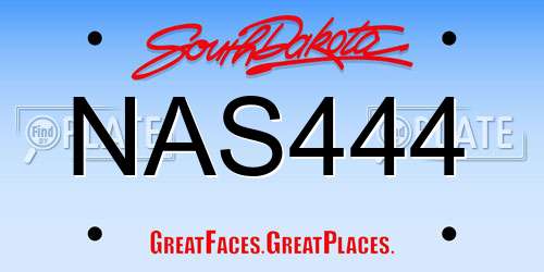 NAS444 South Dakota License Plate