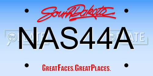 NAS44A South Dakota License Plate