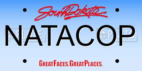 NATACOP South Dakota License Plate