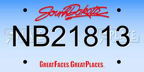NB21813 South Dakota License Plate