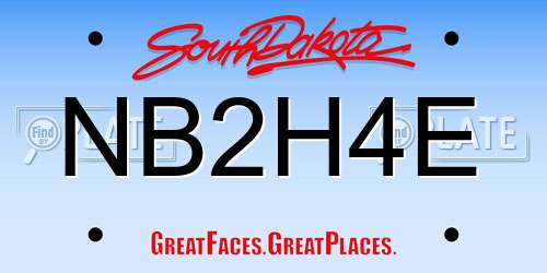 NB2H4E South Dakota License Plate