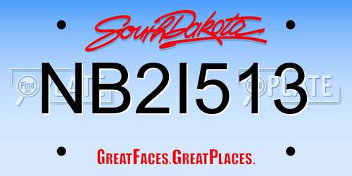 NB2I513 South Dakota License Plate