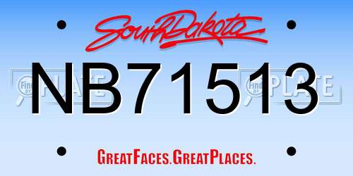 NB71513 South Dakota License Plate