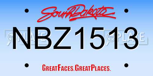 NBZ1513 South Dakota License Plate