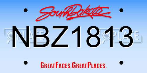 NBZ1813 South Dakota License Plate