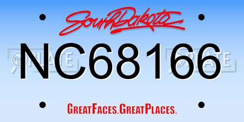 NC68166 South Dakota License Plate