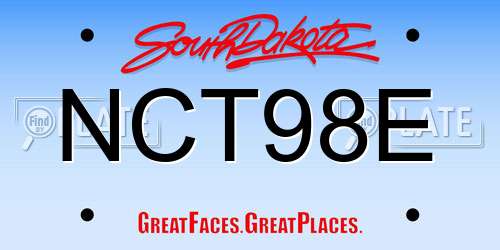 NCT98E South Dakota License Plate