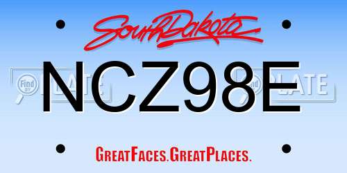 NCZ98E South Dakota License Plate