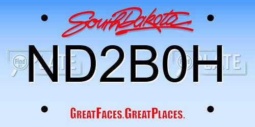 ND2B0H South Dakota License Plate