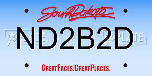 ND2B2D South Dakota License Plate