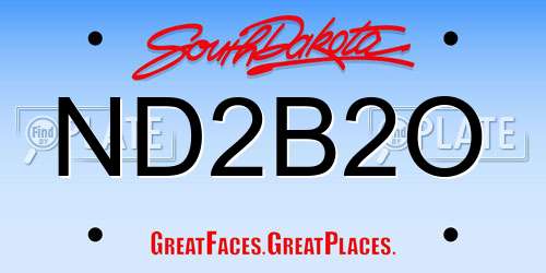 ND2B2O South Dakota License Plate